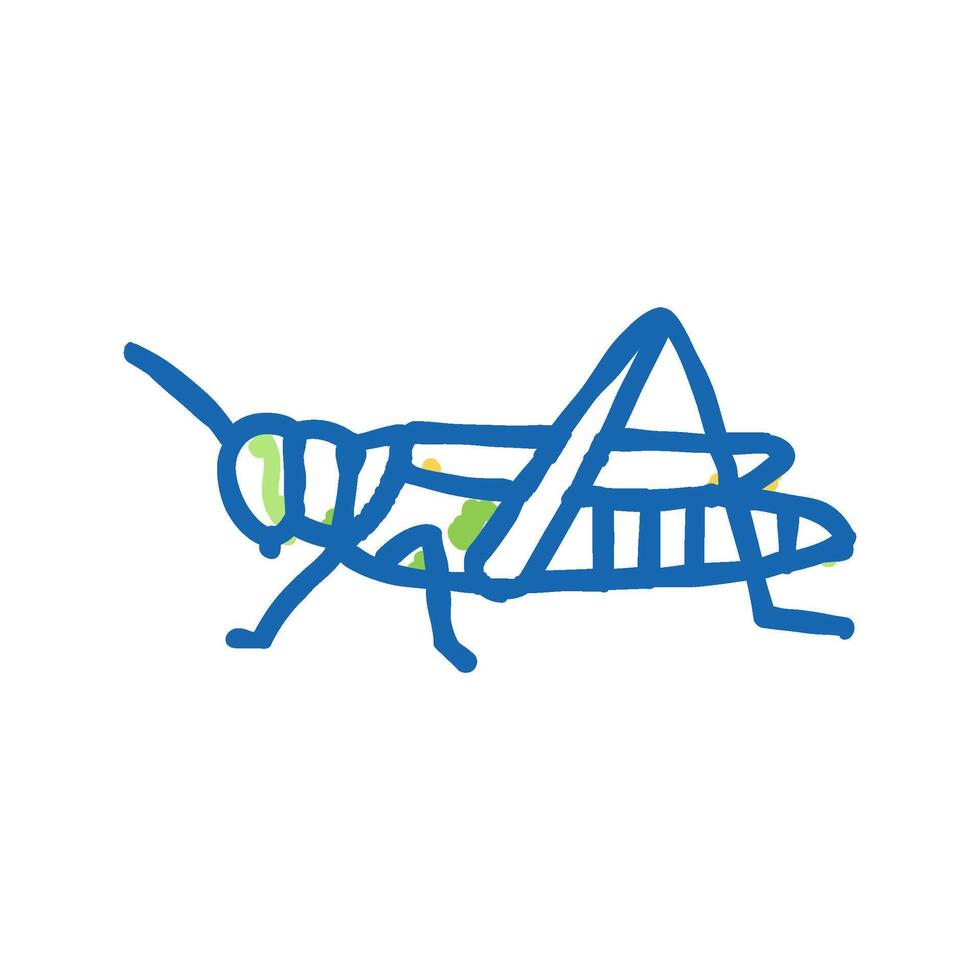 grasshopper insect icon doodle illustration vector