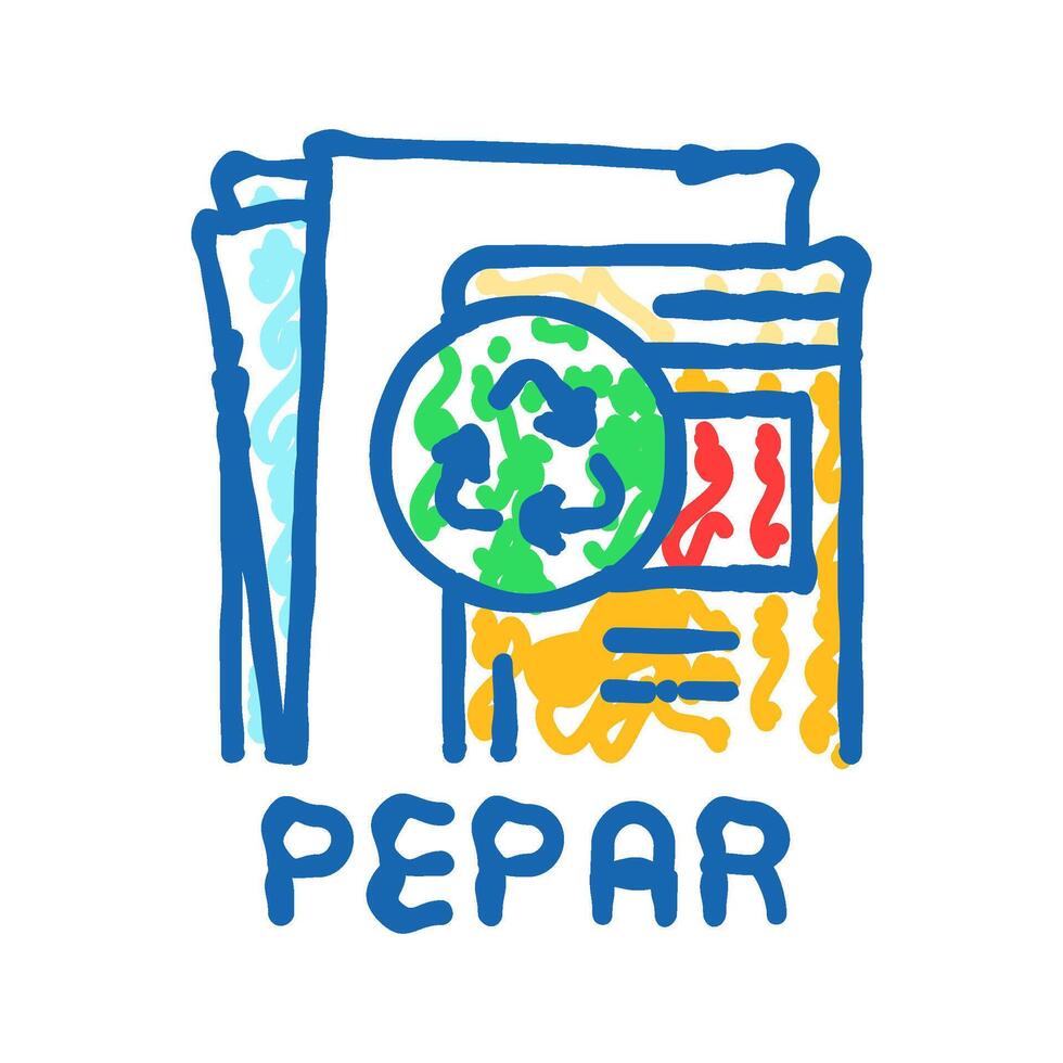 glass recycling waste sorting icon doodle illustration vector