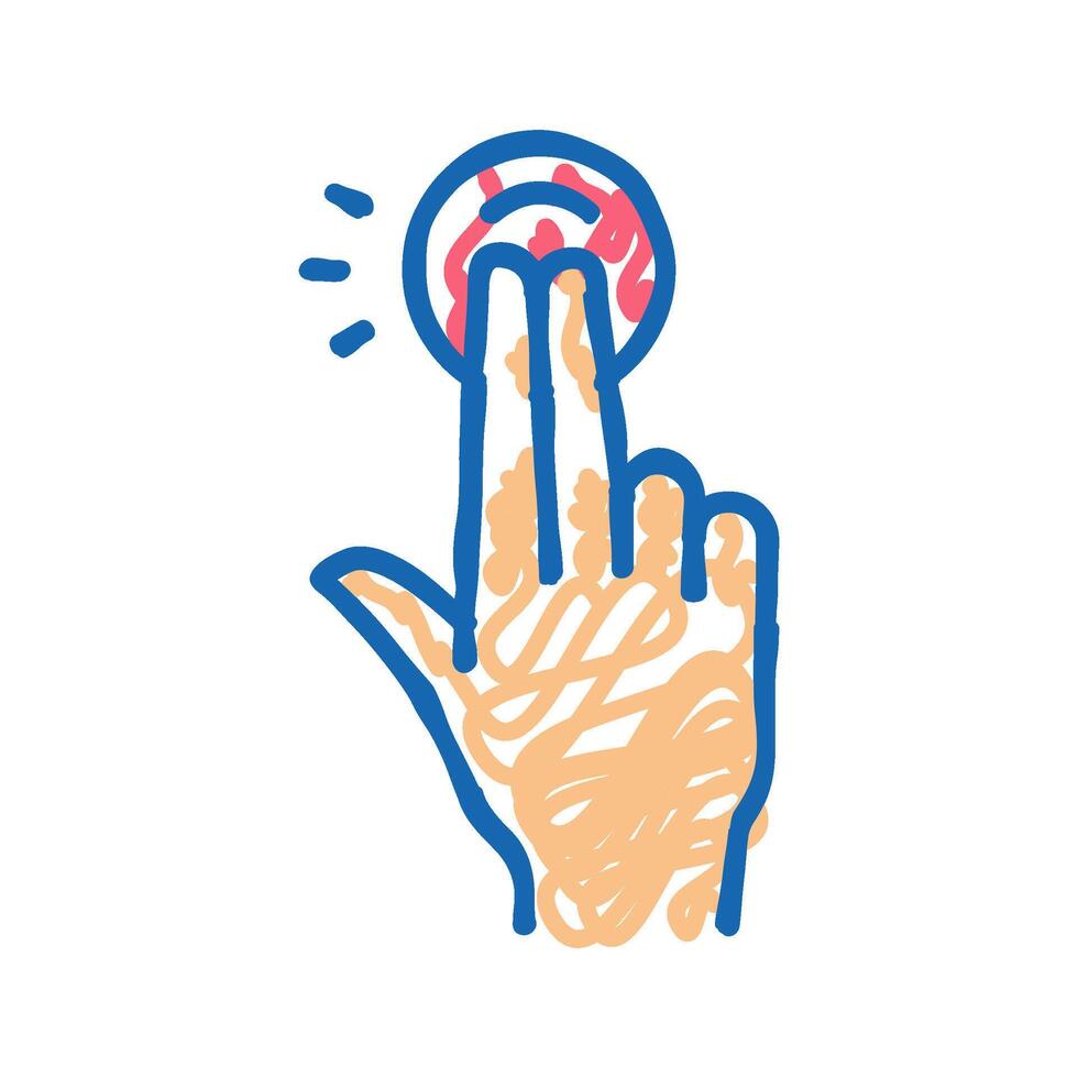double tap with fingers on smartphone screen icon doodle illustration vector