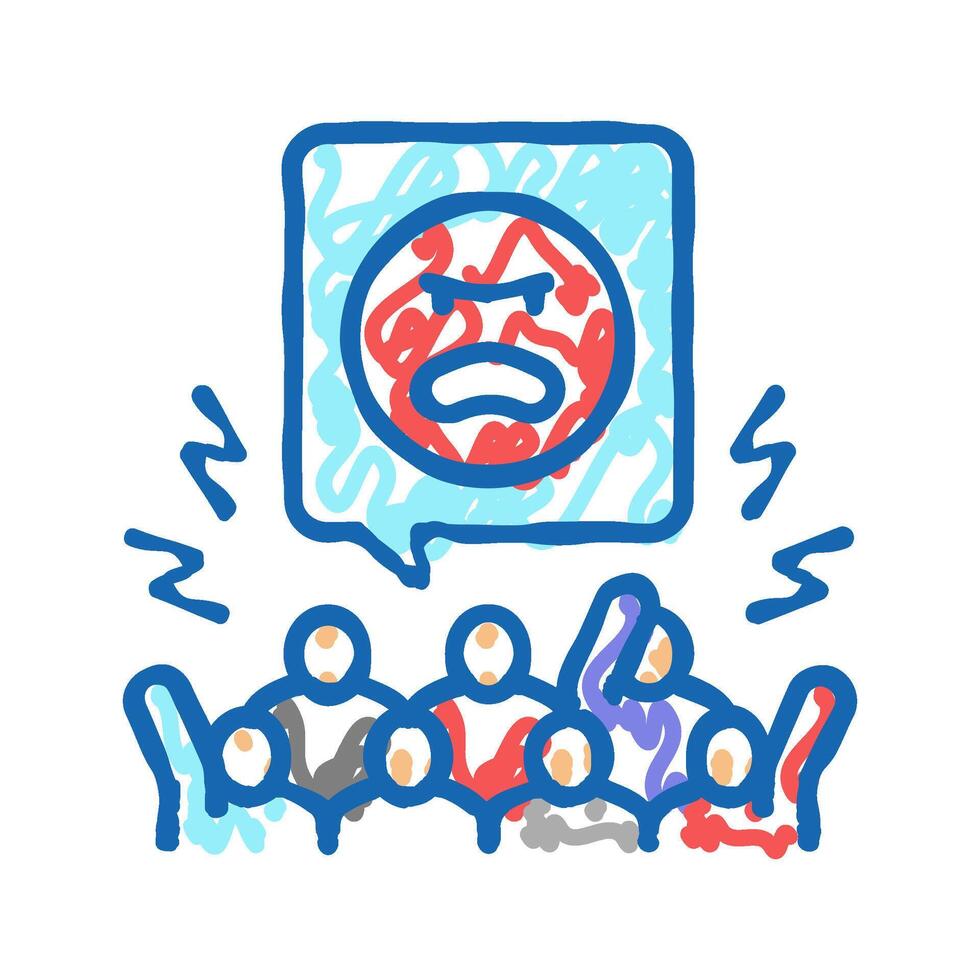 agression people icon doodle illustration vector