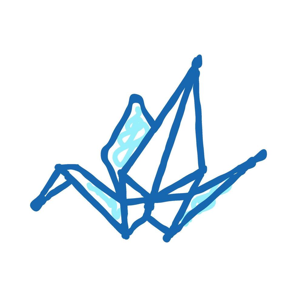 origami kid leisure icon doodle illustration vector