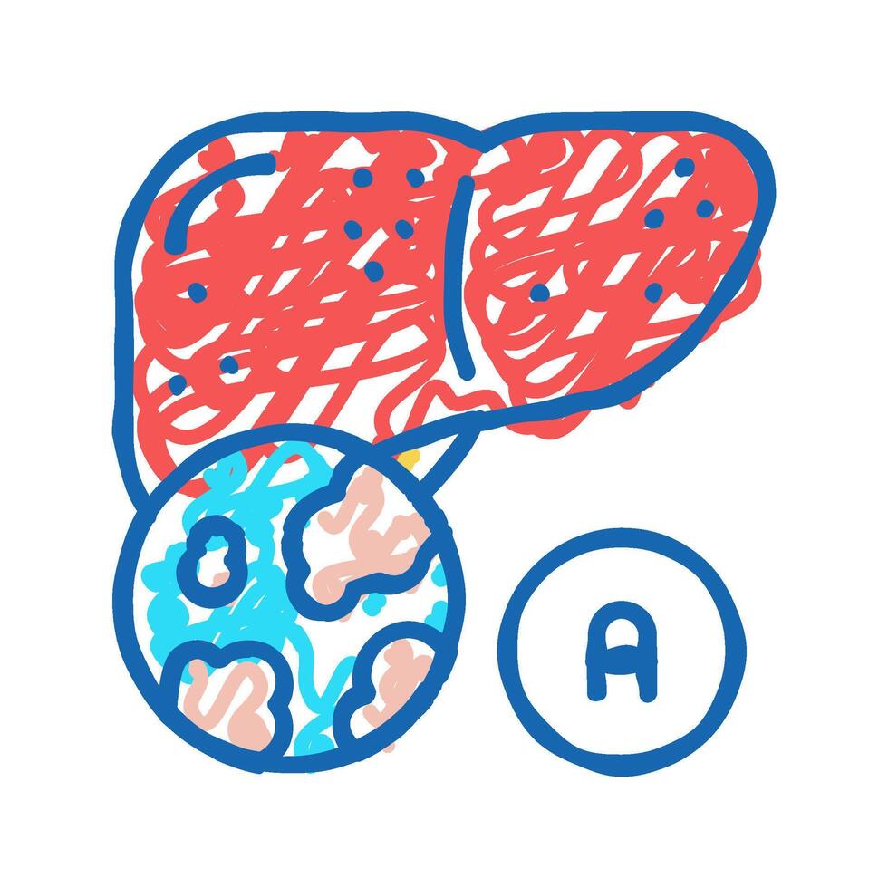 type a hepatitis icon doodle illustration vector