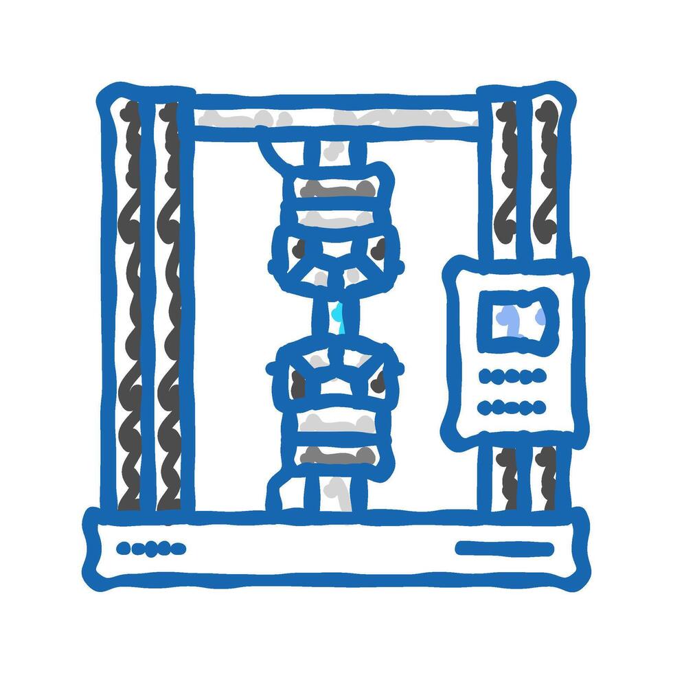tensile testing materials engineering icon doodle illustration vector