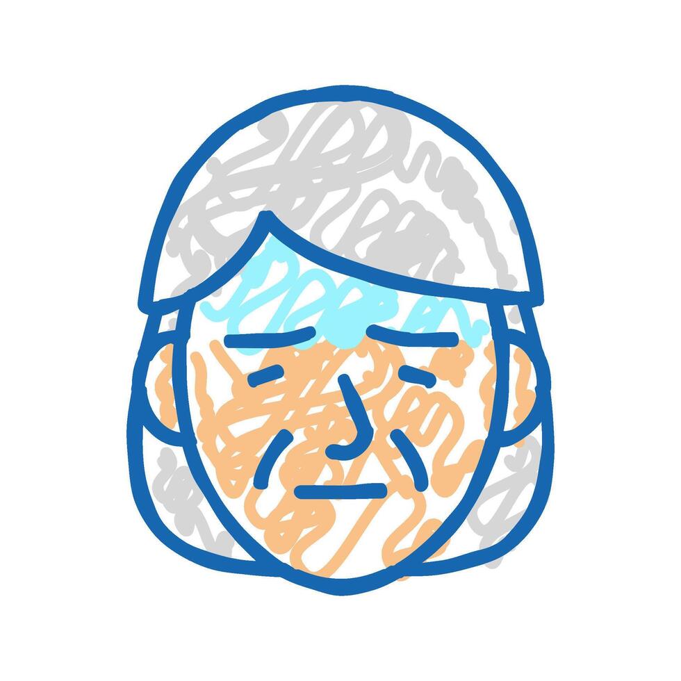 weakness hiv symptom icon doodle illustration vector