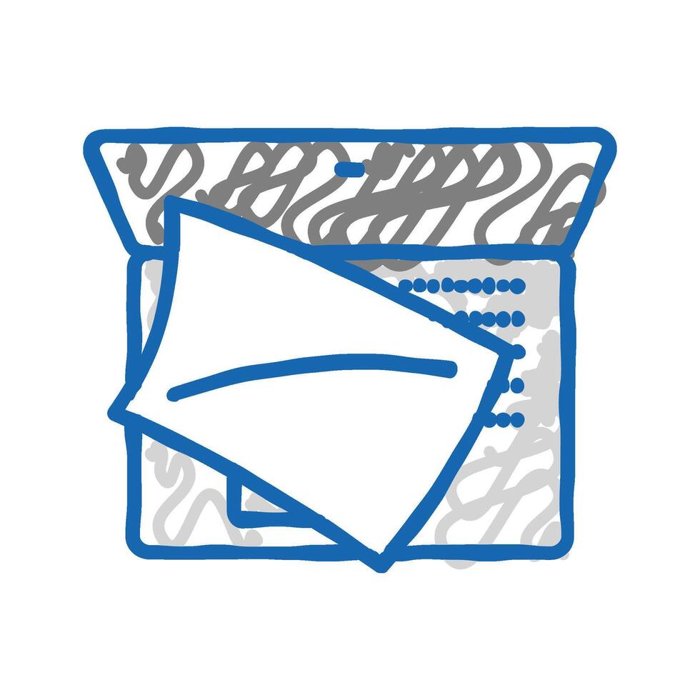 laptop paper document icon doodle illustration vector
