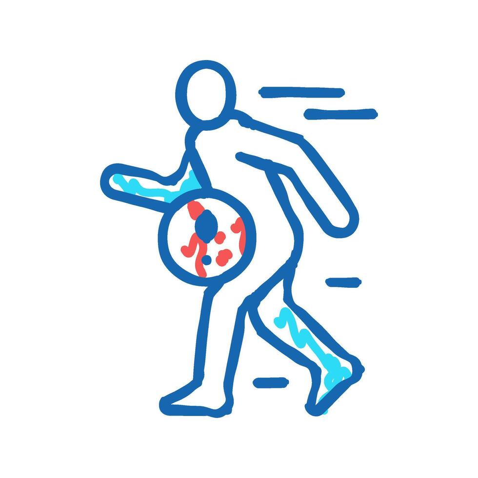 pain when fast walking icon doodle illustration vector
