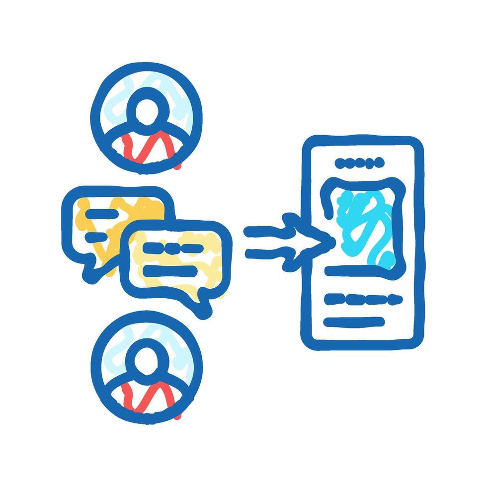 design critique ux ui icon doodle illustration vector