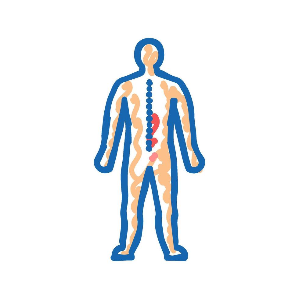 spine pain body ache icon doodle illustration vector