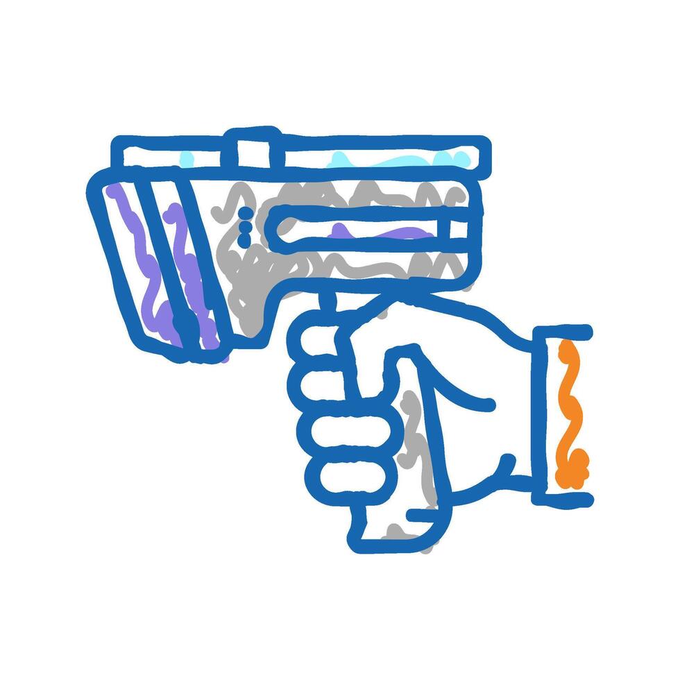 laser gun for scan rfid icon doodle illustration vector