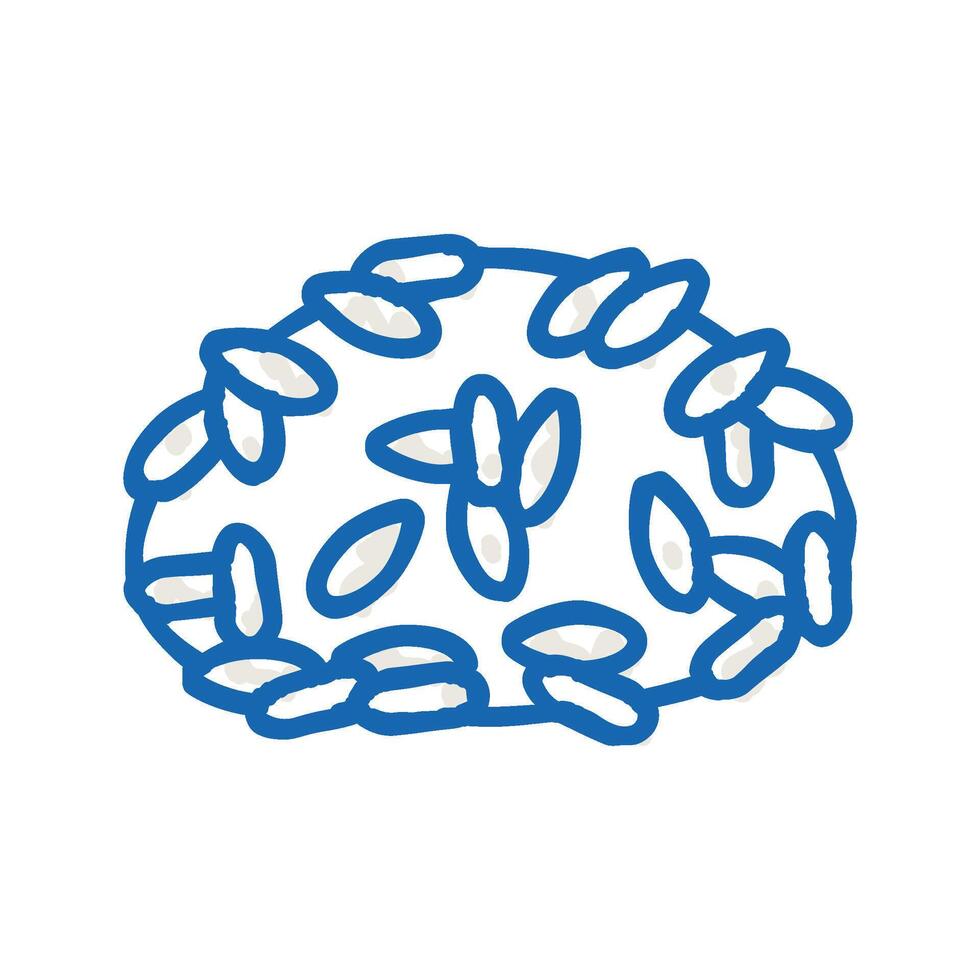 long grain white rice icon doodle illustration vector