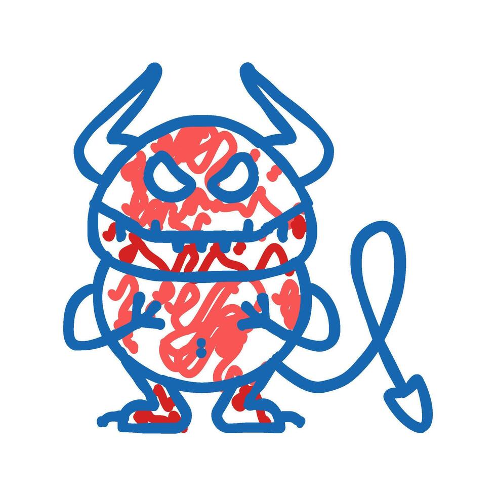 small monster icon doodle illustration vector