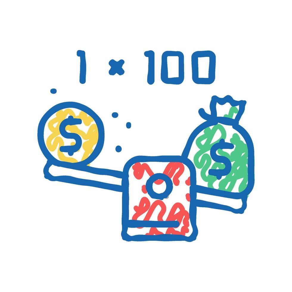 leverage help icon doodle illustration vector