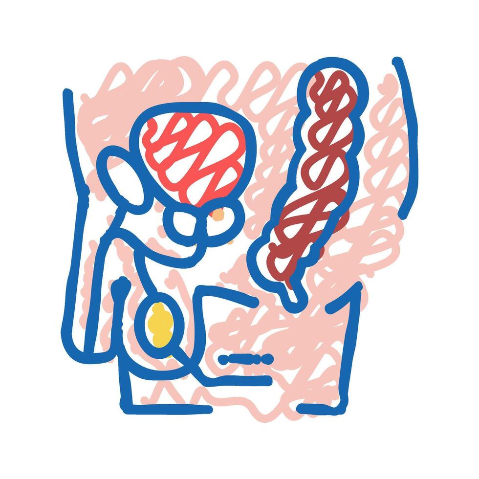 testes endocrinology icon doodle illustration vector