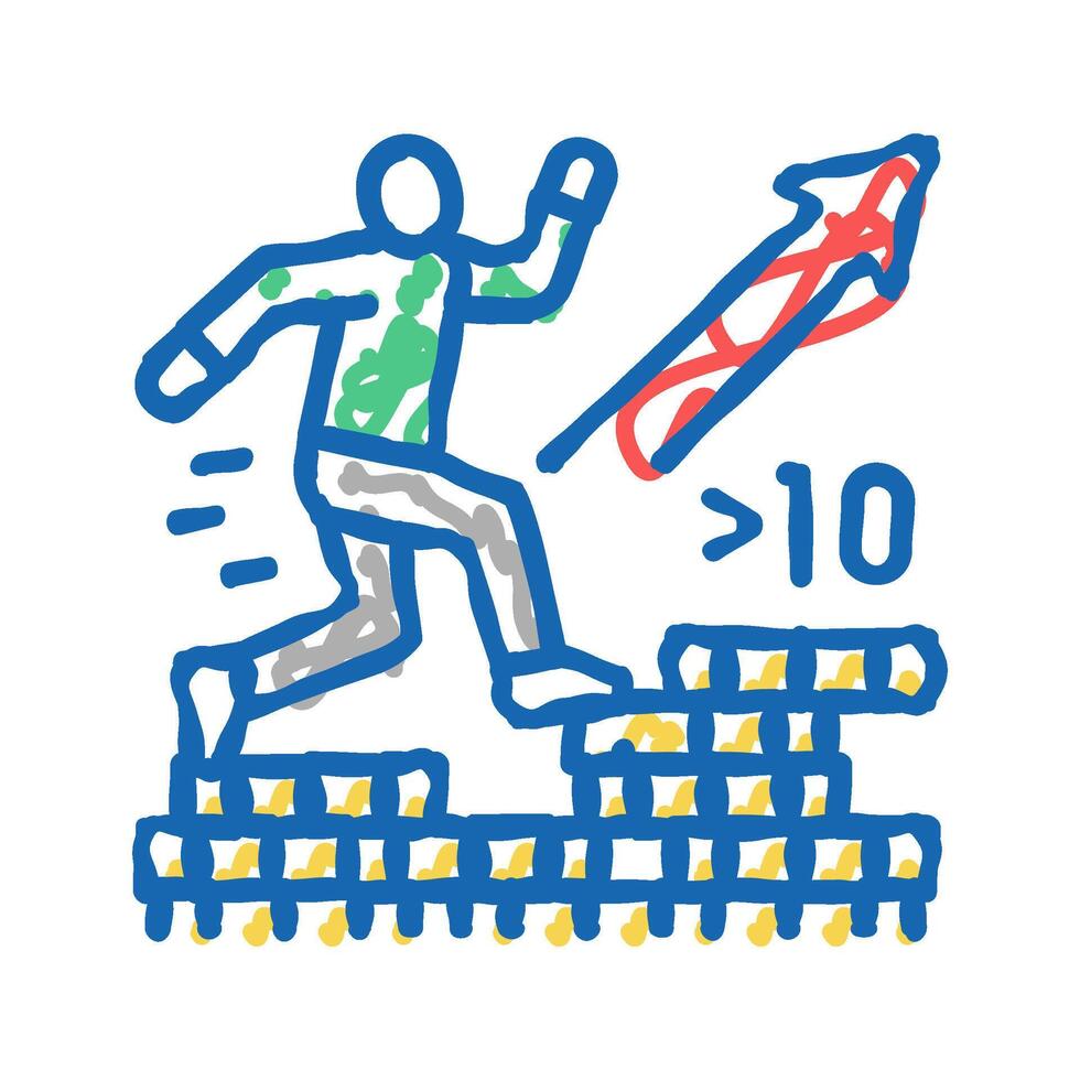 galloping inflation icon doodle illustration vector