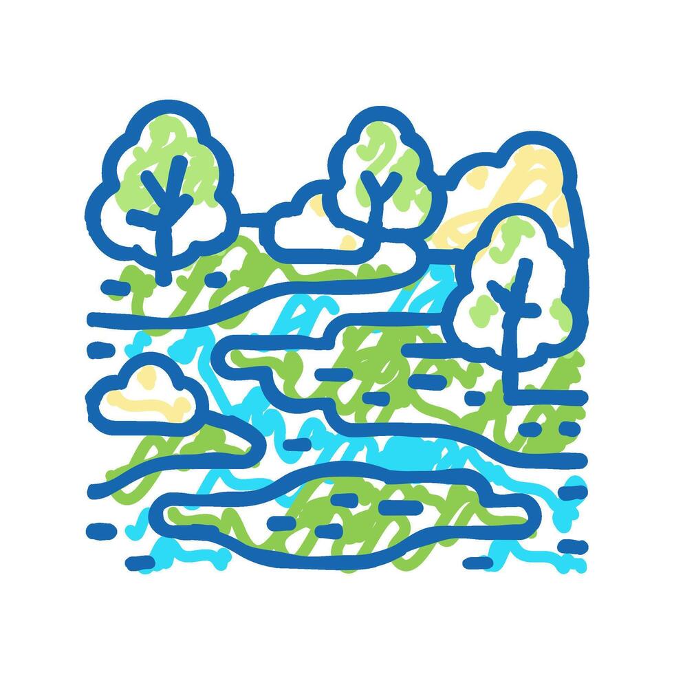 swamp nature icon doodle illustration vector