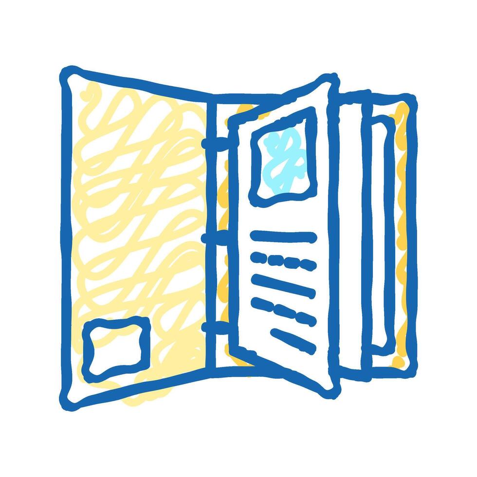 portfolio folder icon doodle illustration vector