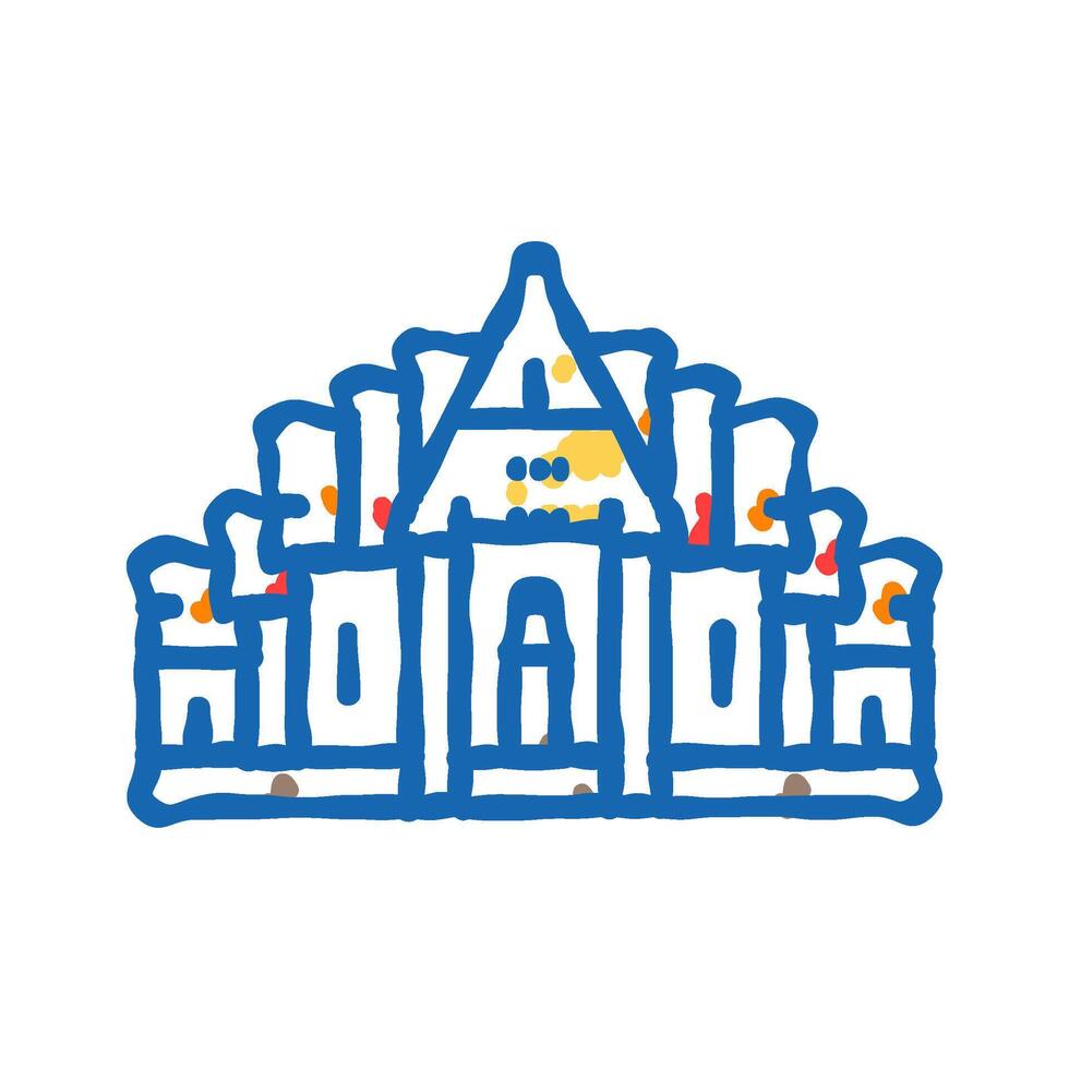 buddhist temple buddhism icon doodle illustration vector