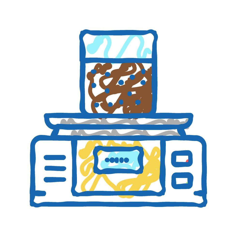 equipment for soil testing and weight measuring icon doodle illustration vector