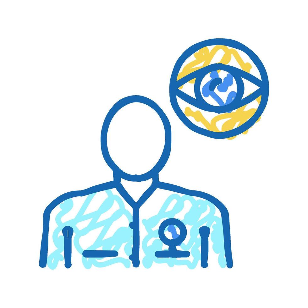 ophthalmology medical specialist icon doodle illustration vector