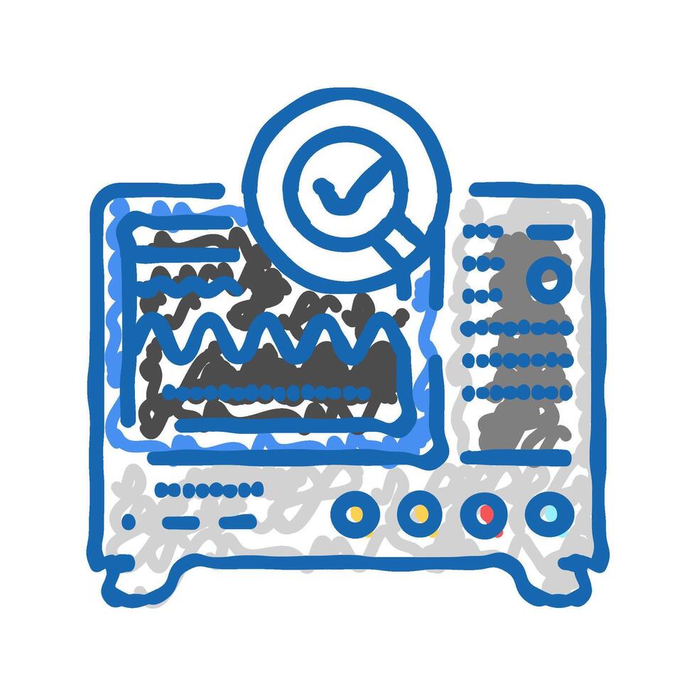 oscilloscope analysis electronics icon doodle illustration vector