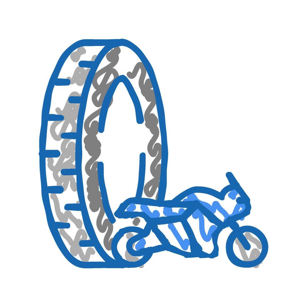 motorcycle tires icon doodle illustration vector
