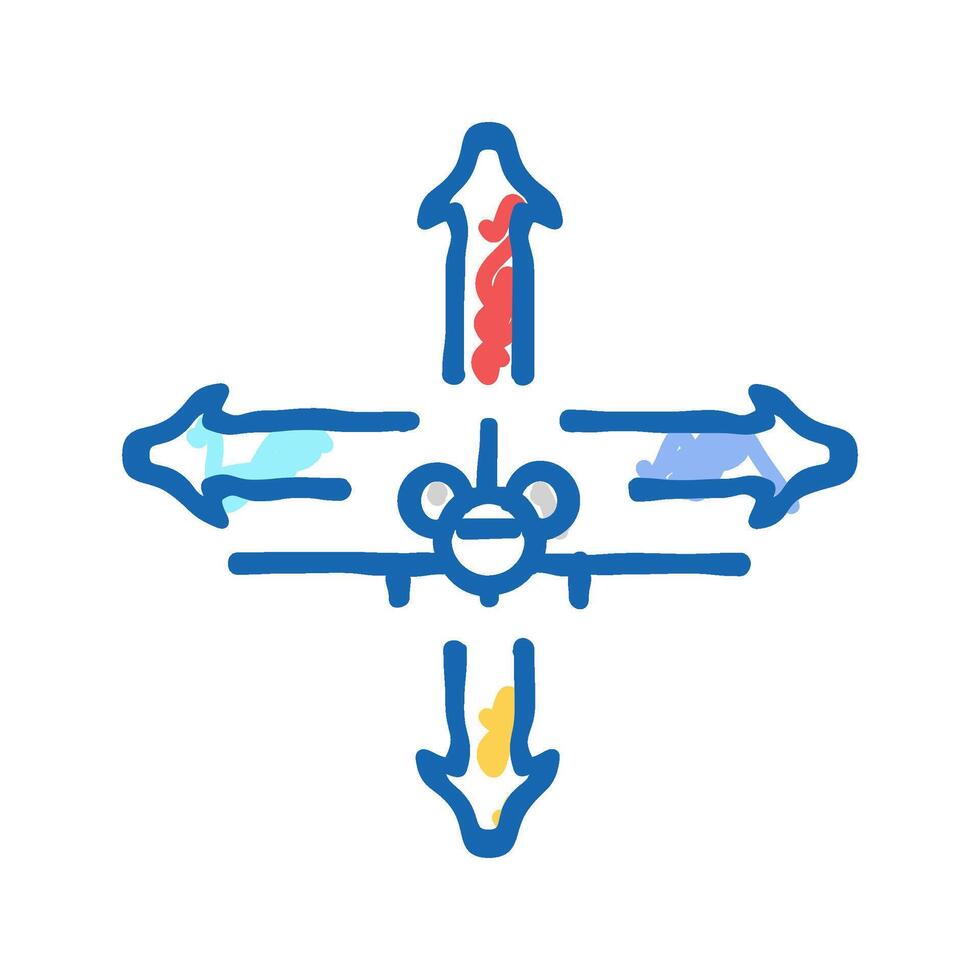 flight control aeronautical engineer icon doodle illustration vector