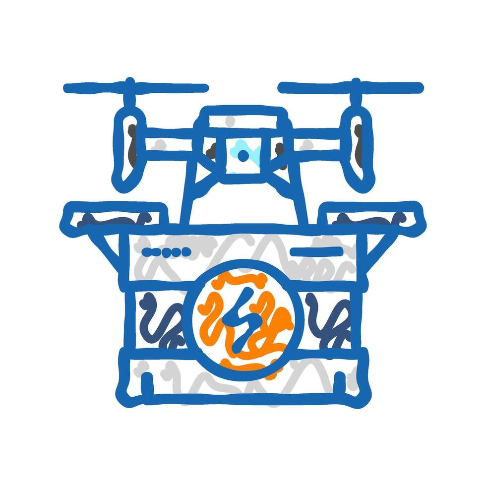 drone charging autonomous delivery icon doodle illustration vector