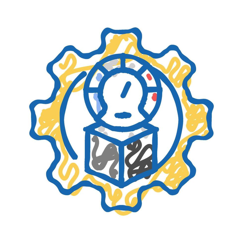 product testing mechanical engineer icon doodle illustration vector
