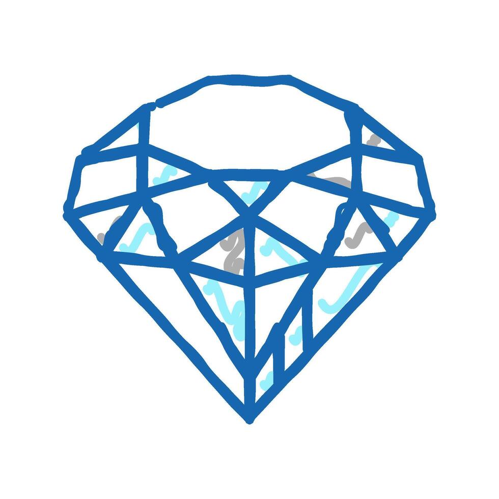 diamond jewellery stone won in smartphone application game icon doodle illustration vector