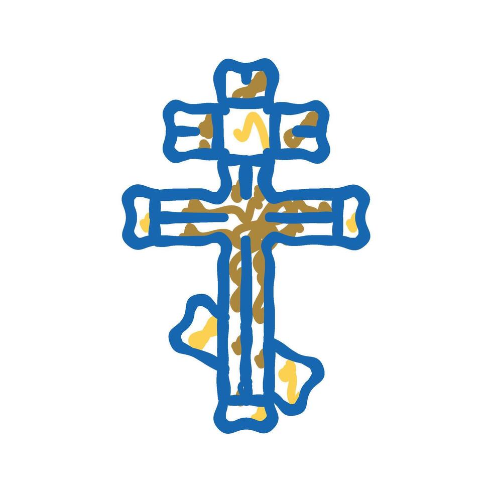 cross byzantine icon doodle illustration vector