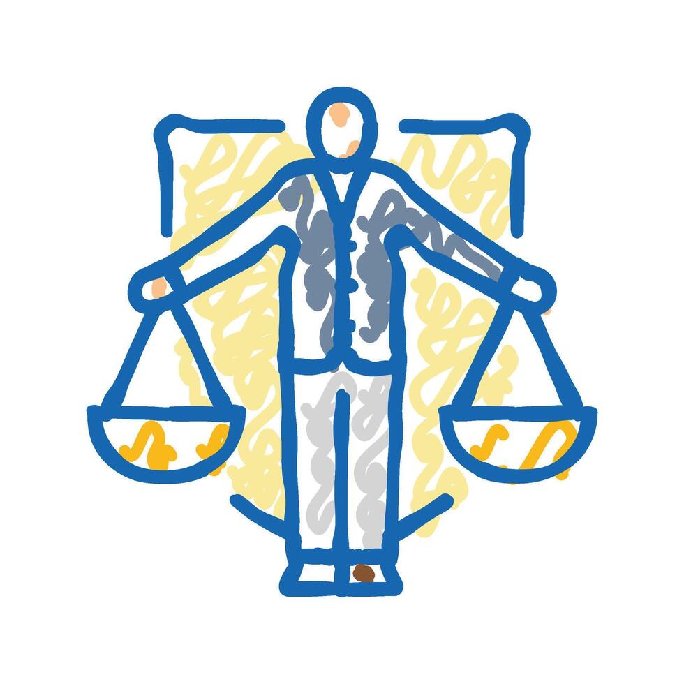 arbitration corporate law icon doodle illustration vector