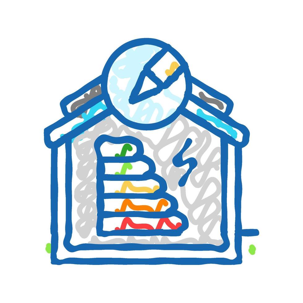 energy efficient building design icon doodle illustration vector