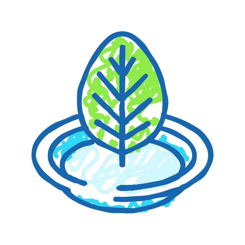 leaf vegan food icon doodle illustration vector