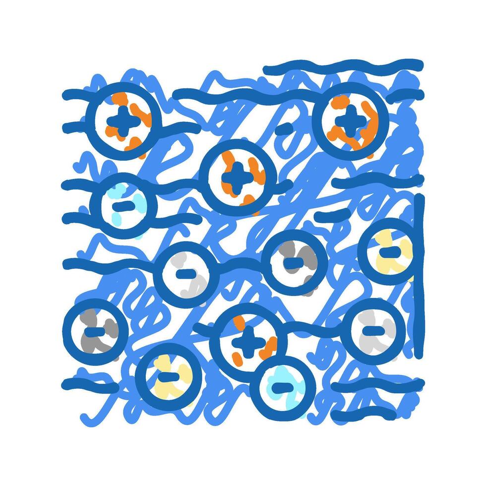 coagulation and flocculation water filter icon doodle illustration vector