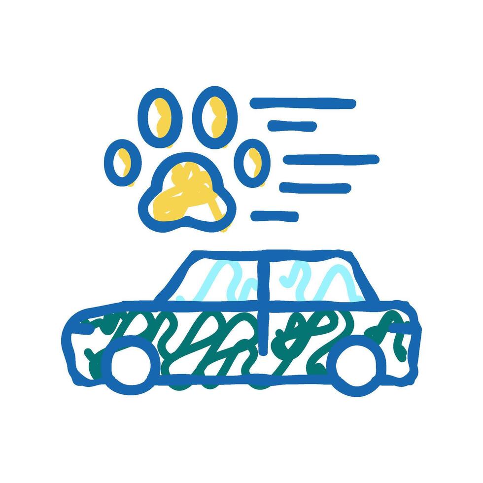 pet transportation in car icon doodle illustration vector
