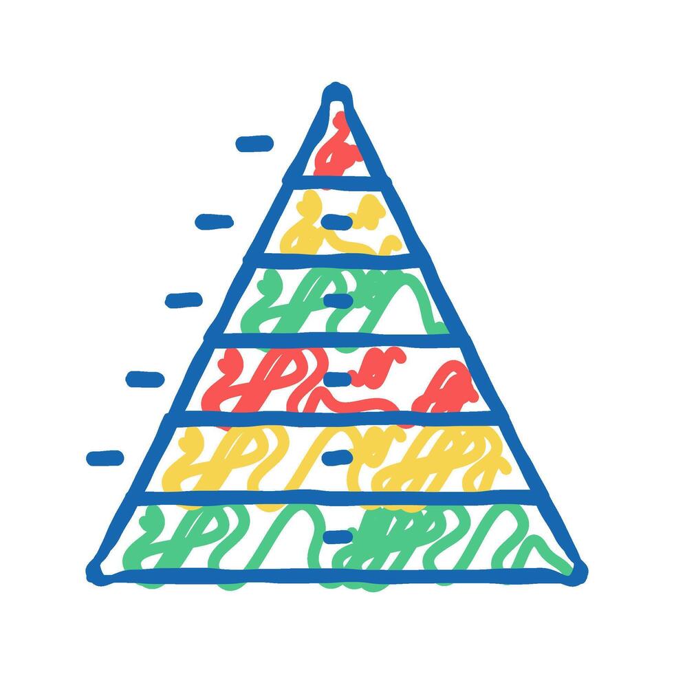 pyramid chart icon doodle illustration vector
