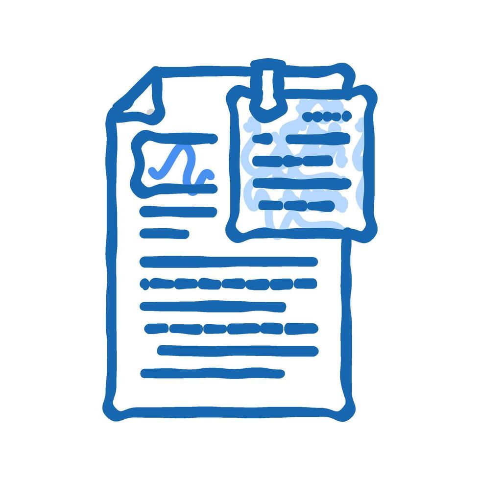 proofreading text technical writer icon doodle illustration vector