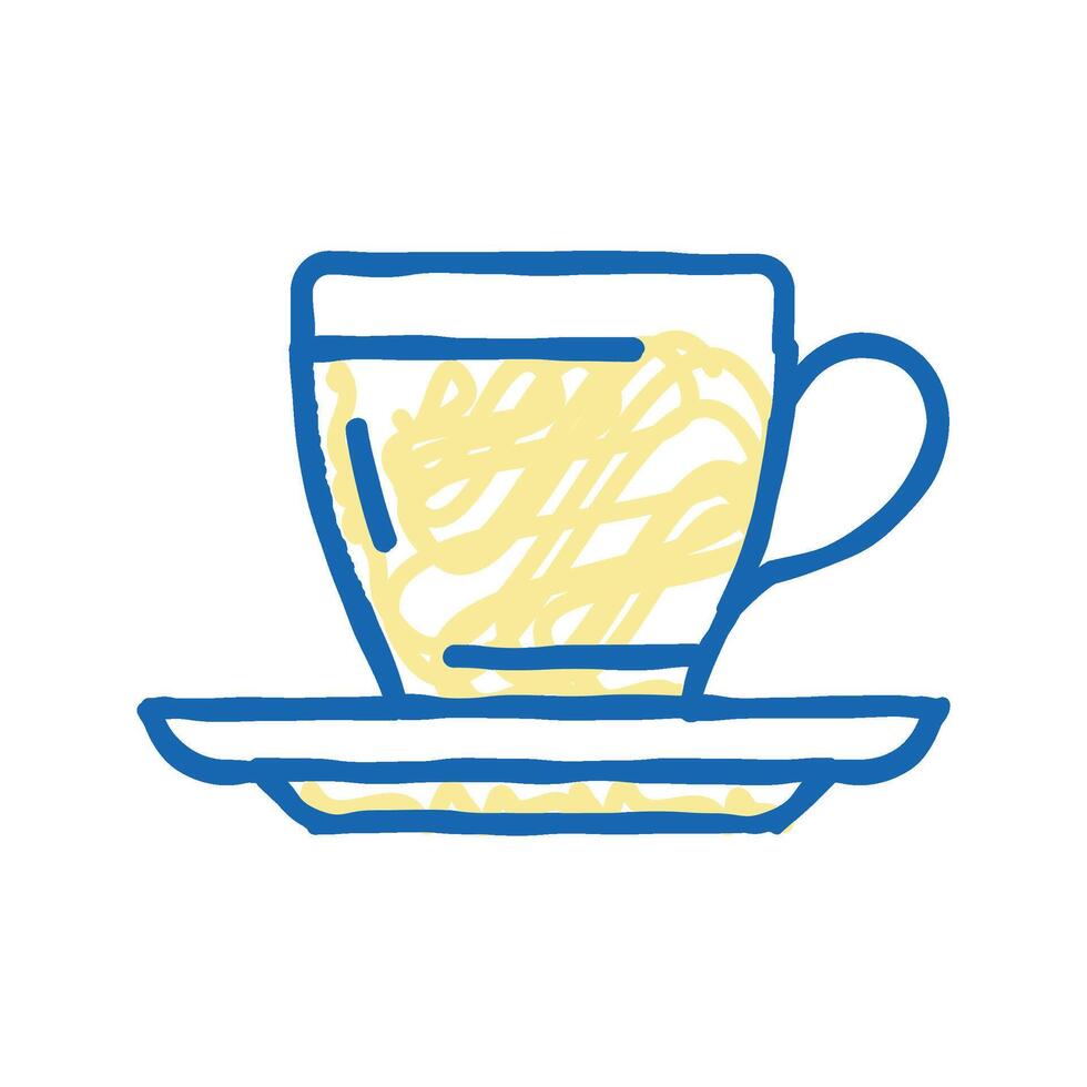 teacup with plate icon doodle illustration vector