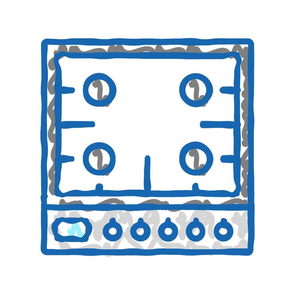 gas cooktop icon doodle illustration vector