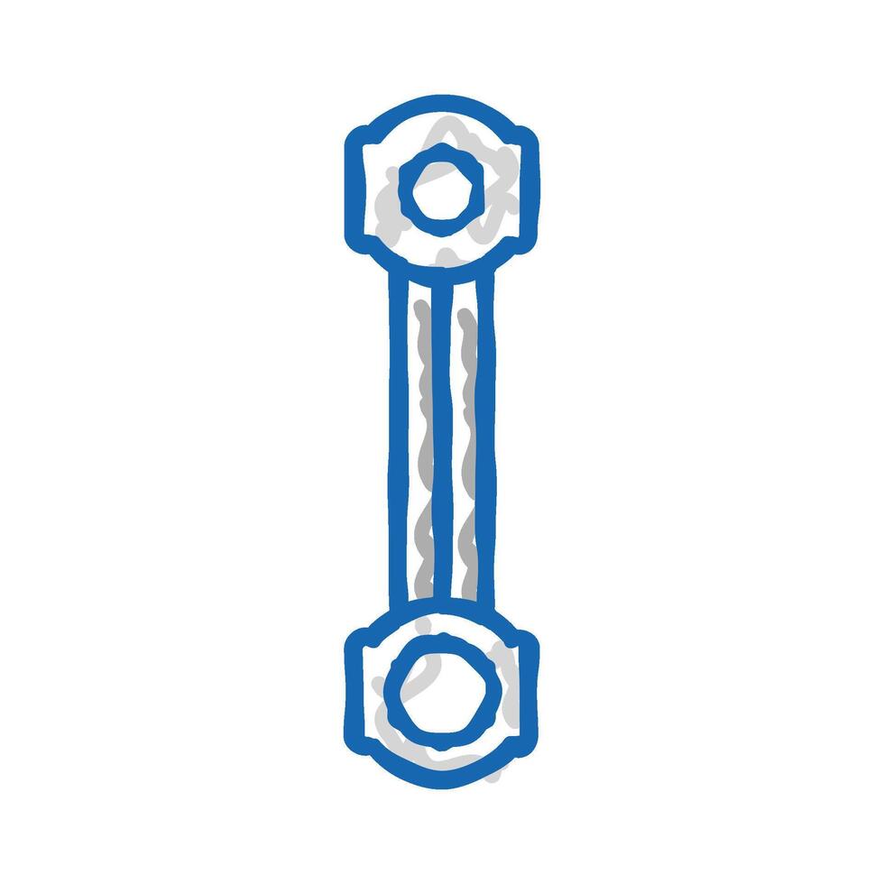 dog bone wrench tool icon doodle illustration vector