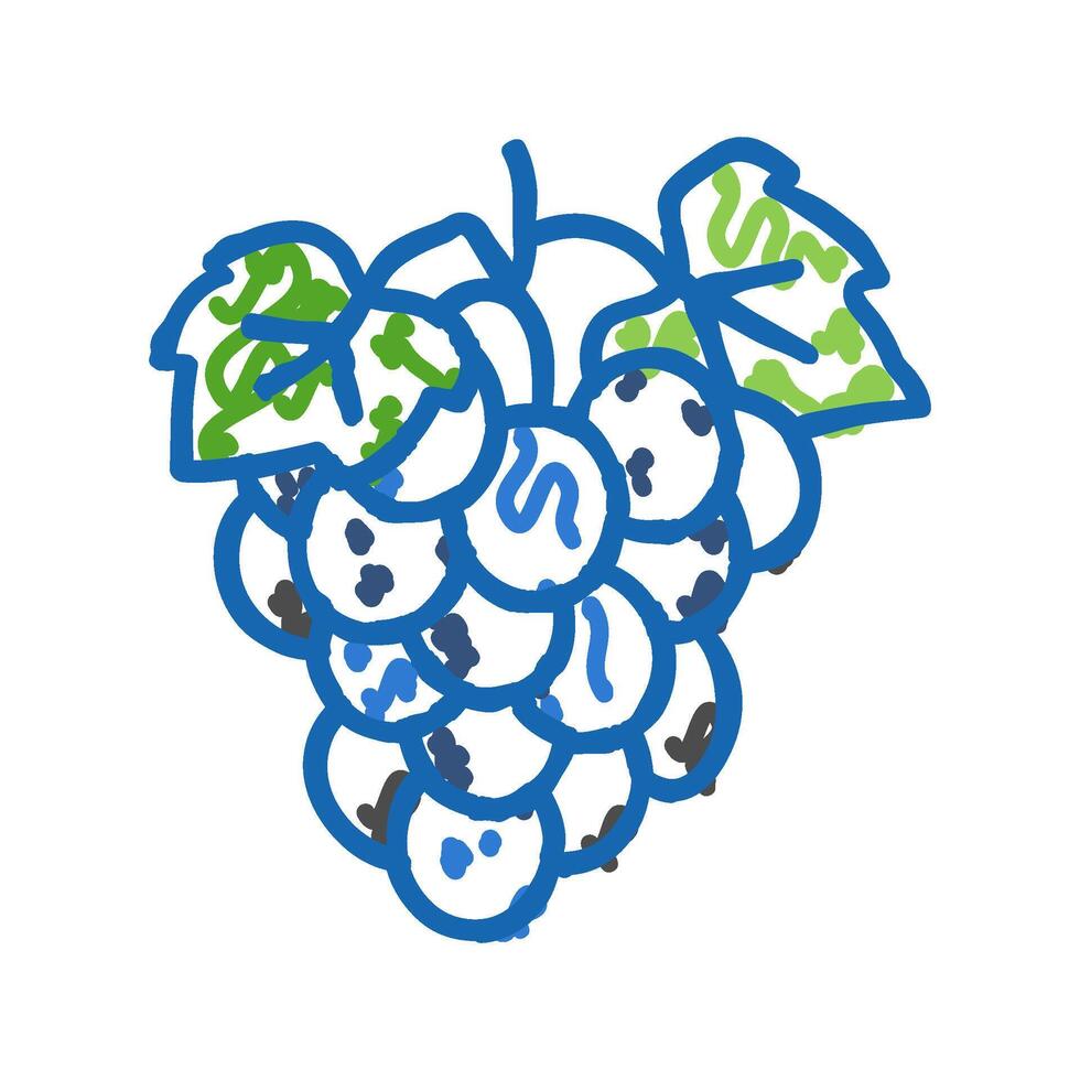 blue grape wine icon doodle illustration vector