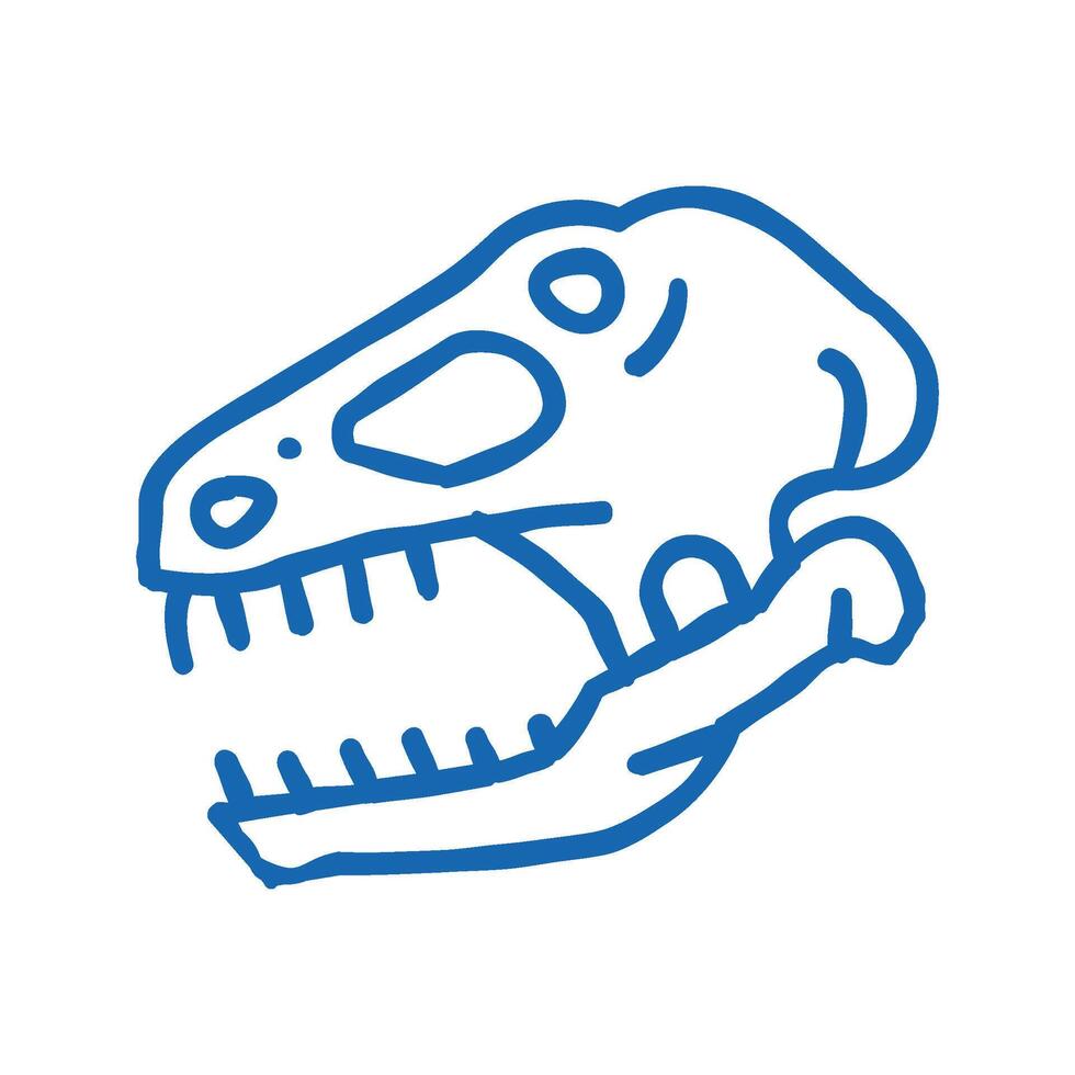 dinosaur skull icon doodle illustration vector