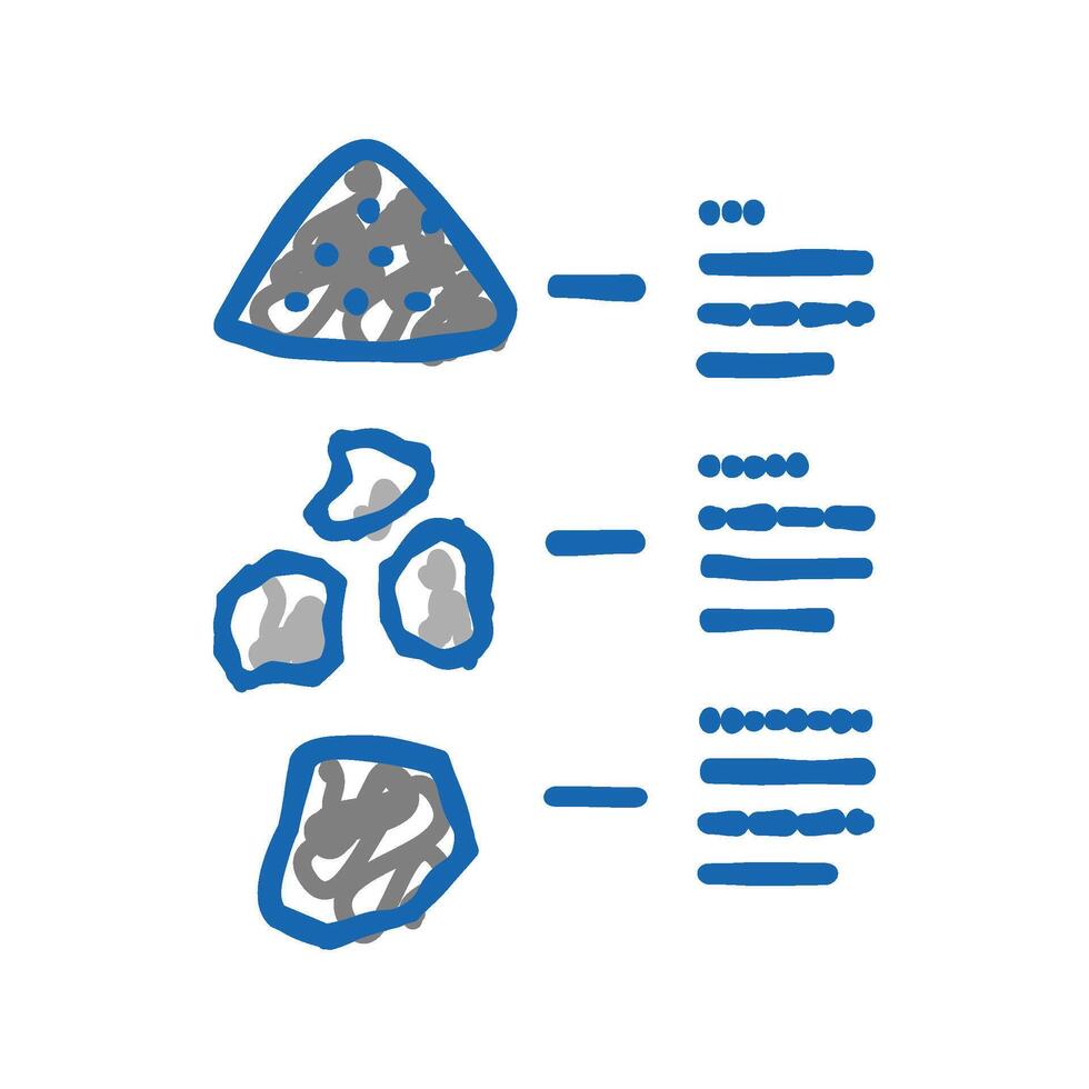 characteristics of stone icon doodle illustration vector