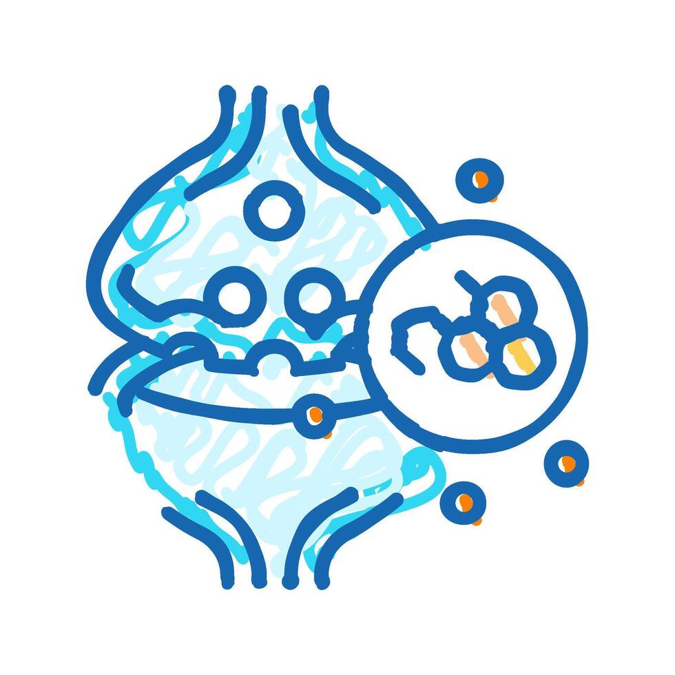 neurotransmitters neuroscience neurology icon doodle illustration vector