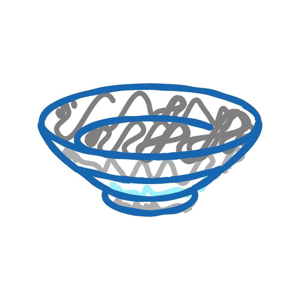 noodle bowl icon doodle illustration vector