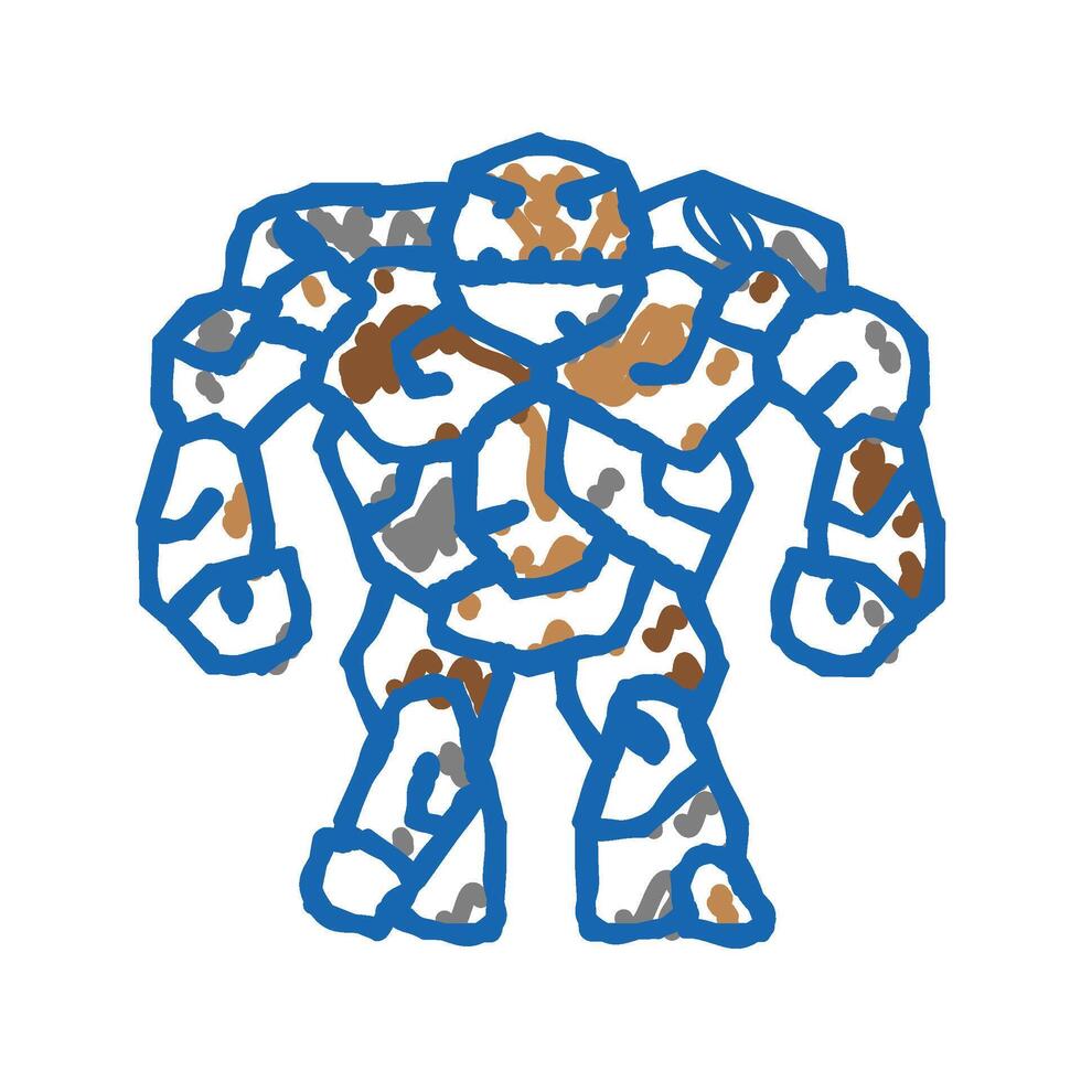 stone monster icon doodle illustration vector
