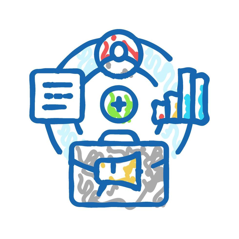 candidate relationship management crm icon doodle illustration vector