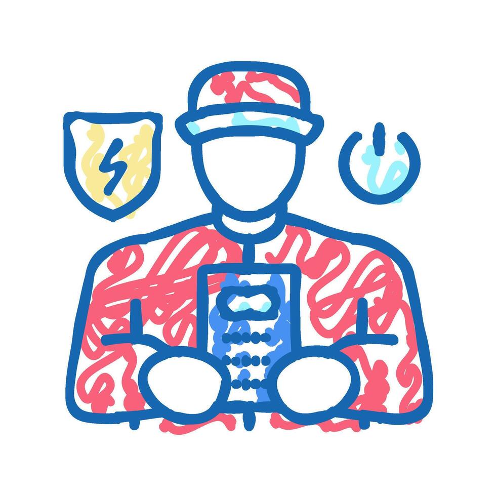 portable appliance testing icon doodle illustration vector