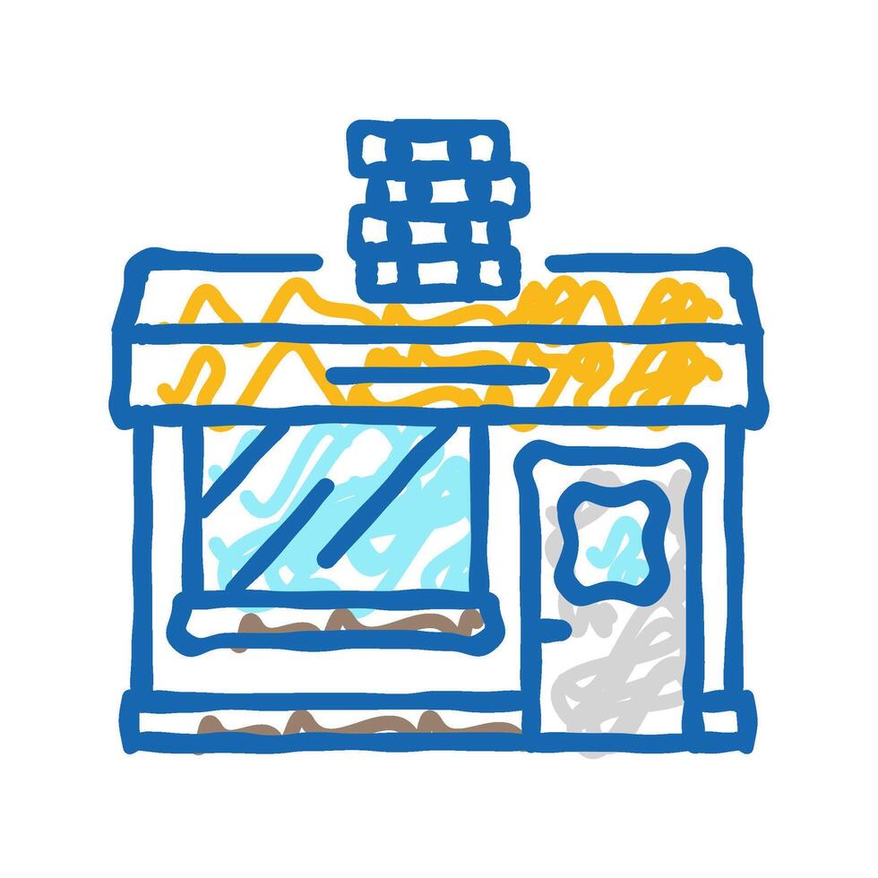 chip shop icon doodle illustration vector
