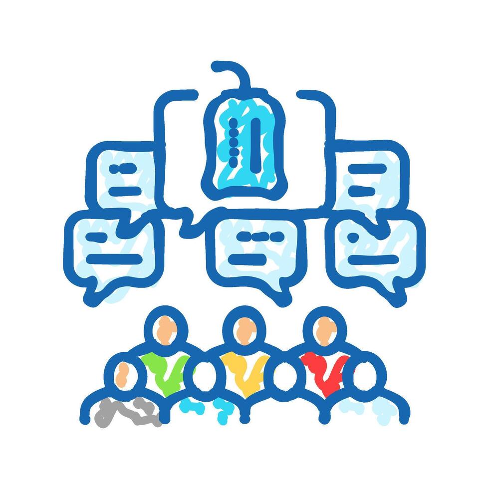 word mouth consumer behavior icon doodle illustration vector